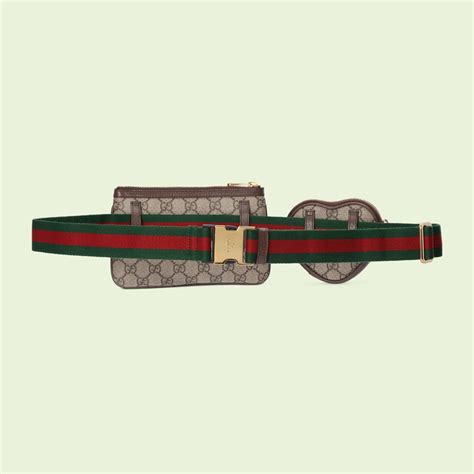 Gucci OPHIDIA GG HEART UTILITY BELT Size 90 .